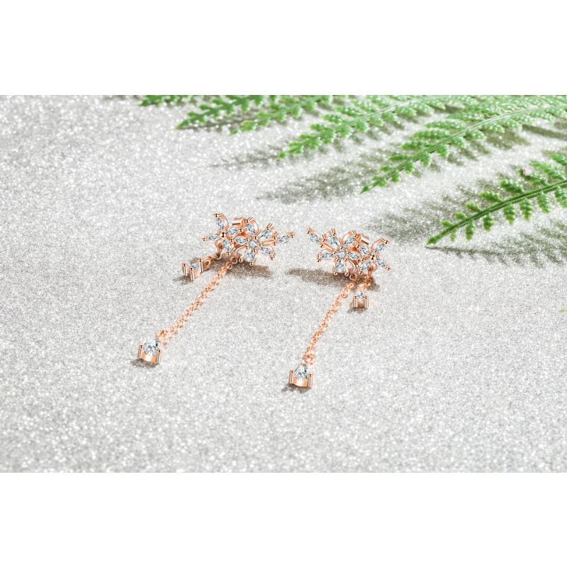 Stil coreean, elegant, de lungime mijlocie, ciucuri, cu cinci petale, cercei pentru urechi, accesorii japoneze pentru fete