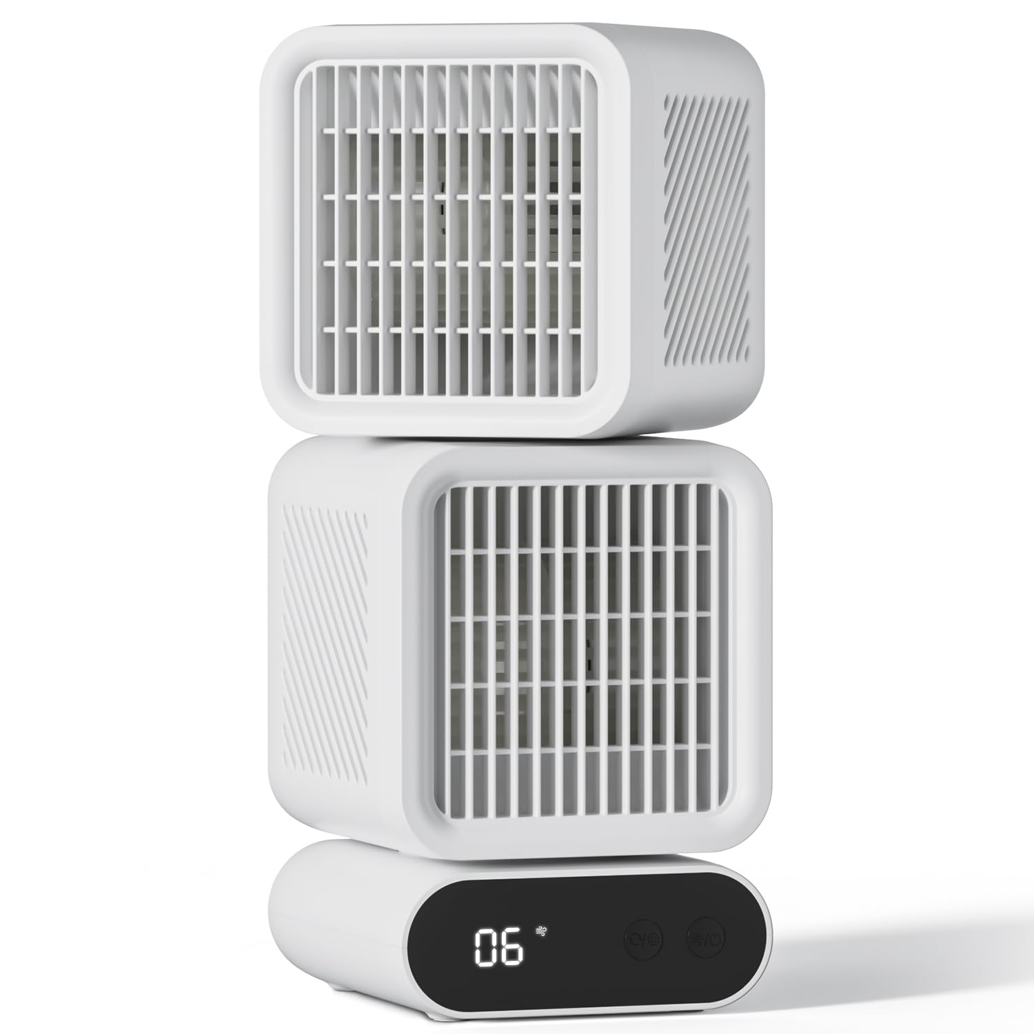 

Upgraded Tillmulya Quiet Rechargeable Desk Fan with Automatic Oscillating DC 6 Airflow LED USB Air Circulator for Living and Outdoor Use [2025 білий