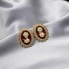 925 Silver Needle Retro Relief Stud Earrings: Trendy European & American Style Lace Design for a French Socialite Look