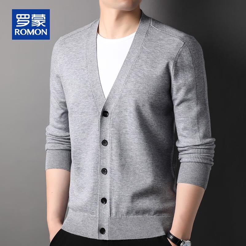 ROMON Men's V-Neck Knitted Cardigan