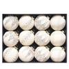 12PCS Plastic Christmas Ball Ornaments Set 8CM Diameter with Glitter Flocked Finish for Holiday Tree and Display