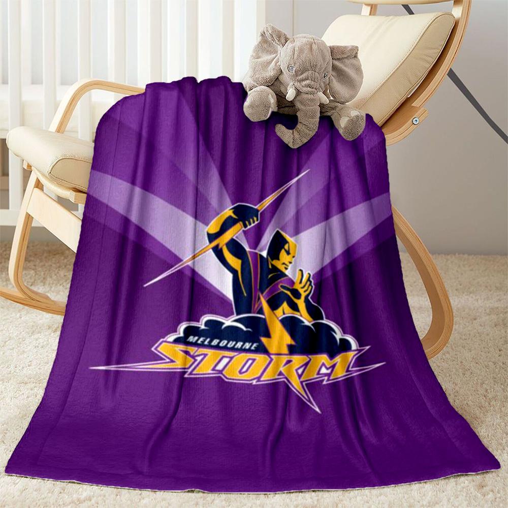 Coperte con logo della squadra Melbourne Storm Adatte per divani, viaggi, soggiorni anche un buon regalo per amici e familiari Adatte a tutte le stagioni.