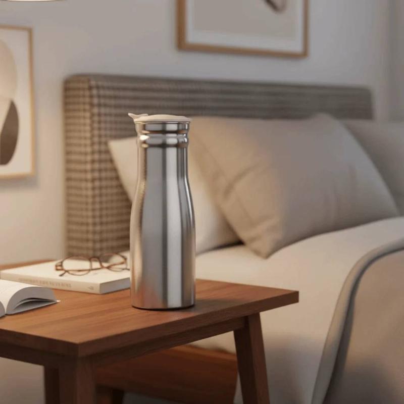 1L Portable Stainless Steel Cold Water Jug Leakproof Sealed Lid Food Grade Kettle for Travel Outdoor Use