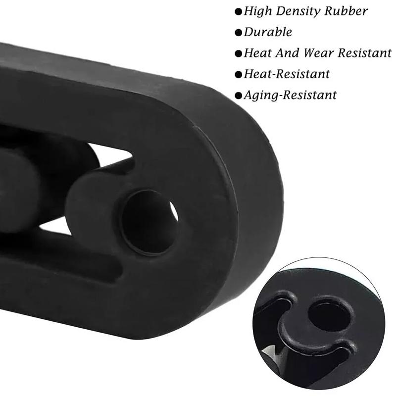 4pcs Universal Black Rubber Exhaust Hanger Mount Brackets Long Heavy Duty Hanger