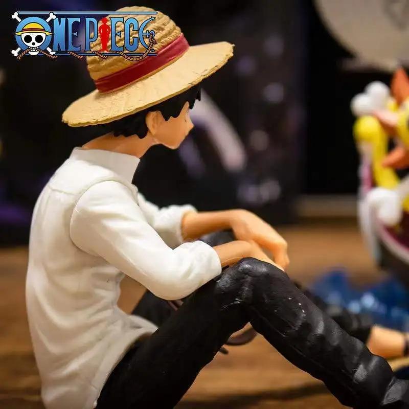 Anime 11Cm Figure Luffy Sitting Position Action Figure Pvc Model Statue Collection Figurine Doll Toy Birthday Gifts