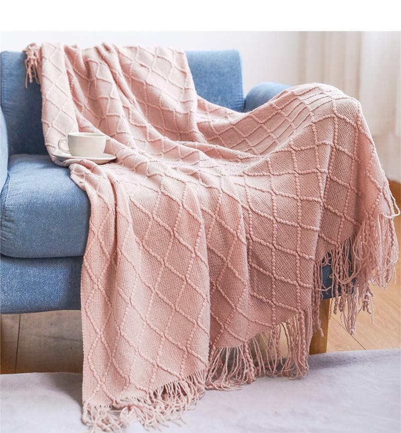 Gift Warm Large Blankets Knitted Tassel Throw for Bed Chair Sofa Couch Cover All-Season Blanket Home Decor Soft Comfortable