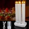 Remote Controlled LED Taper Candles Real Waxy Texture Timer Function Fake Candle Lights Flickering Effect with Charging Station