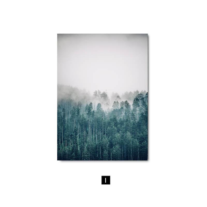 Naturlandskapsmålning Sjö Snöberg Canvas Poster Nordisk Stil Konsttryck Skog Brygga Citat Väggdekoration Bild