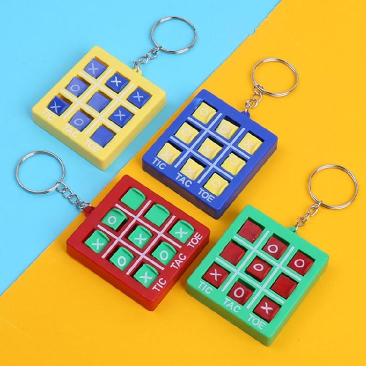 6Pcs Stress Relief Rotating Toy Keychain Educational Chess Game Keyring Puzzle Game Toy Accessories Puzzle Game Keychain