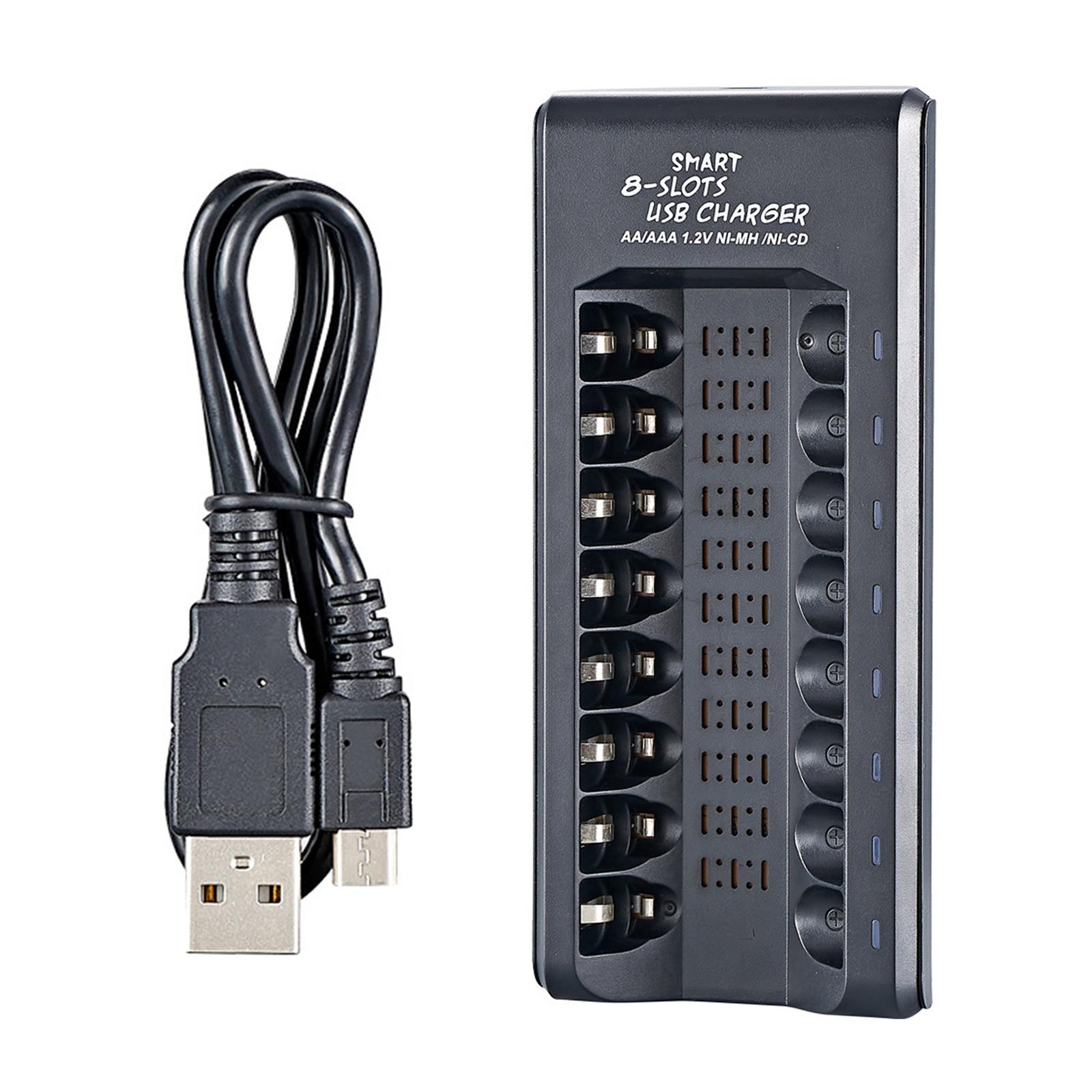 

Multiple Battery Charger for Double/Triple A Cells with 8 Independent Charging Port and Overcharge Protections 1