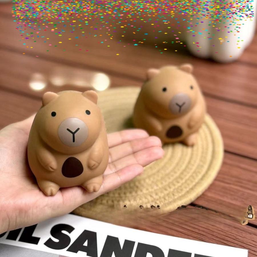Cute Capibara Squeeze Toys Little Chubby Capybara Slow Rebound Release Squeeze Toy Kapibara Stress-relieving Mini Fidget Toys