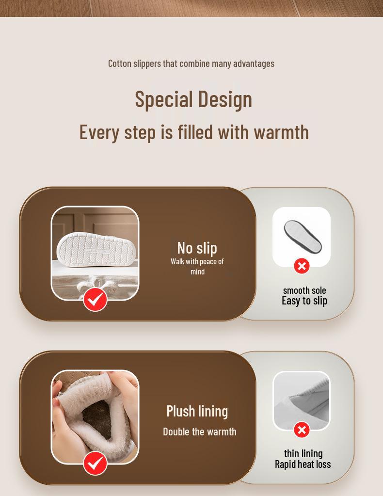 2025 Winter Women's Thick-Soled Non-Slip Warm Plush Outdoor-Indoor Shoes