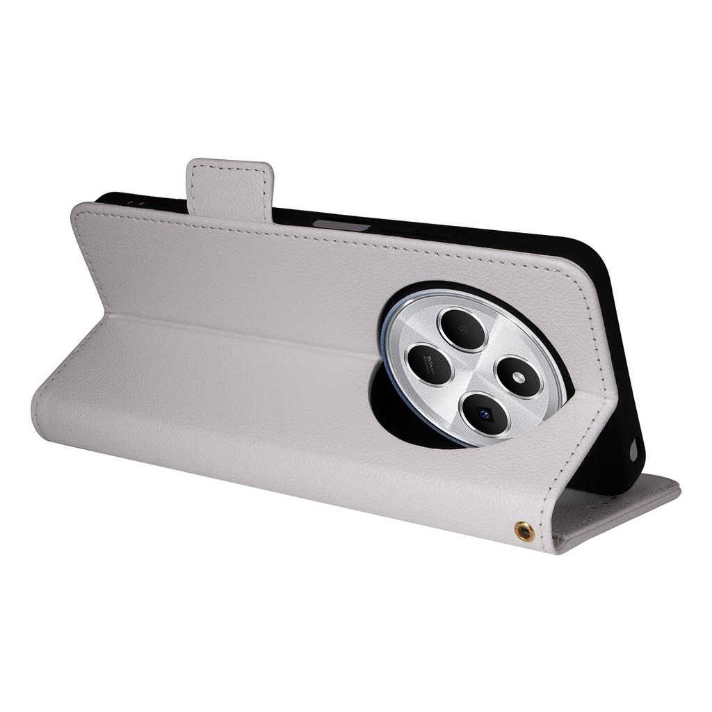 For Xiaomi Poco C75 4G/Redmi 14R 5G/14C 4G/A4 5G Case with Wrist Strap Litchi Texture PU Leather Wallet Phone Cover