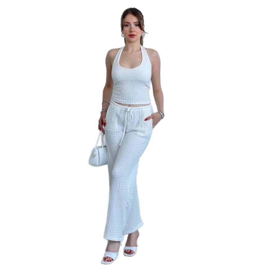 2025 Summer, Europe, America, Waist, Thin, Loose and Comfortable Commuting U-neck Sleeveless Vest, Pants Two-piece Set