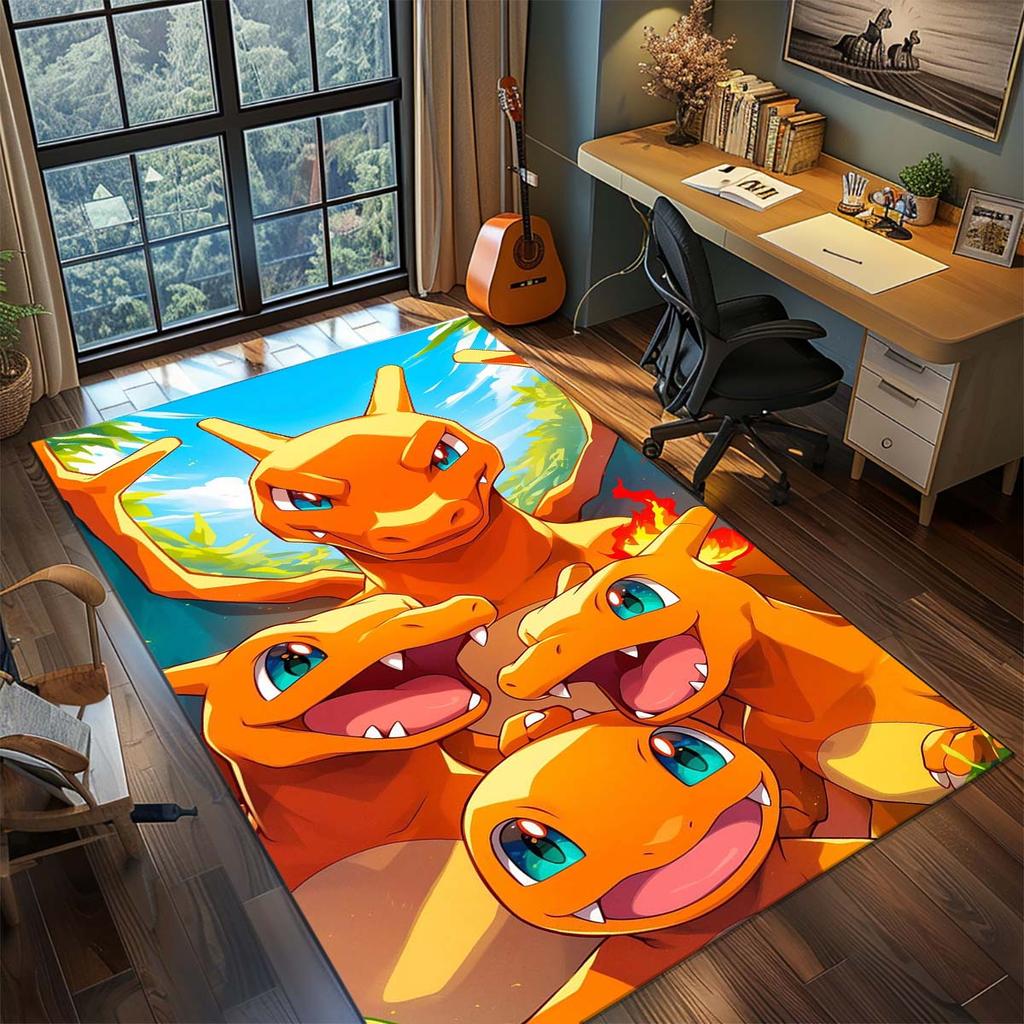 Pokemon Anime Rug Carpet Large Area Rug Non Slip Washable Floor Mat Gamer Room Bedroom Home Decor -QJY