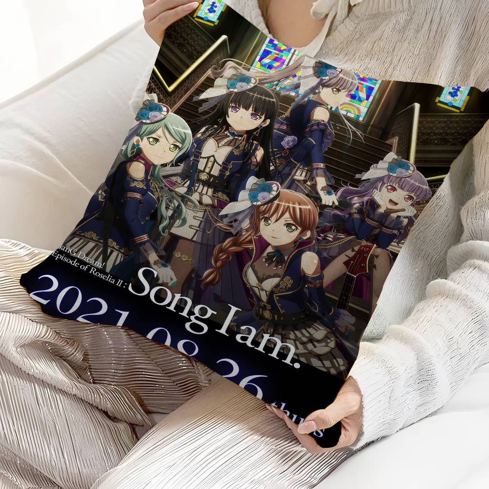 Anime BanG Dream 45*45cm Cushion Cover Pillow Cover Decor Pillowcase Home Pillowcase For Couch Pillow