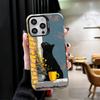 Schwarze Katze Ästhetik Muster Stoßfeste Handyhülle für iPhone 17 Air 16 16E 15 Pro Max 14 Plus 13 Mini 12 Rückseite Anti Fall Fu