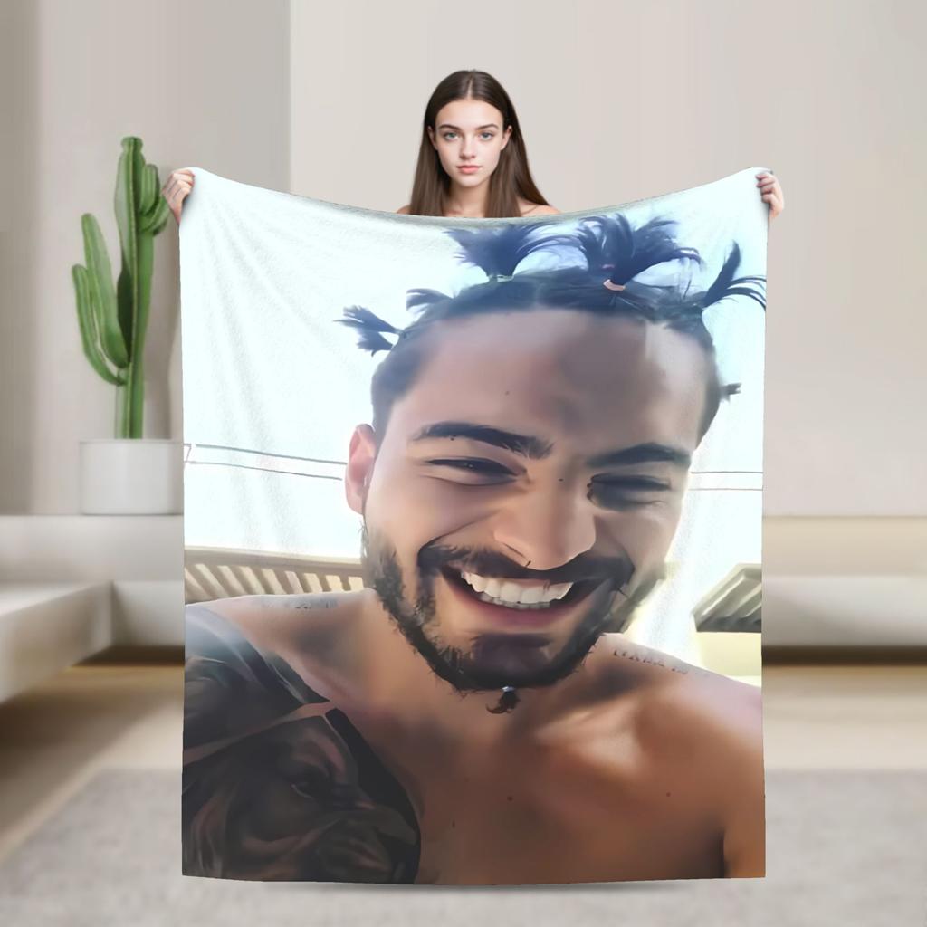 Soft Blanket Camping Maluma Rapper Printed Bedding Throws Flannel Bedspread For Couch Chair Graphic Sofa Bed Cover