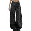 Large Size High Street Camouflage Wide Leg Jeans Female Loose Thin High Waist Trailing Floor Straight Trousers Jeans for Women Long Denim Pants