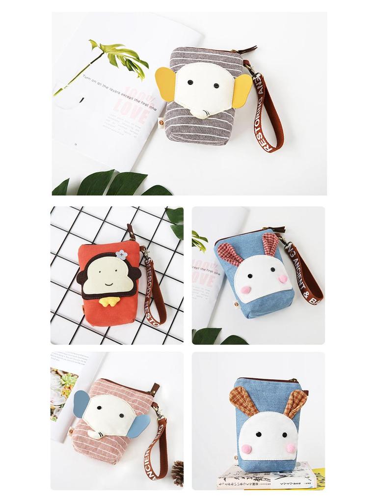 Three-Color Patchwork Mini Canvas Handbag for Women - Cute 6-Inch Phone Bag