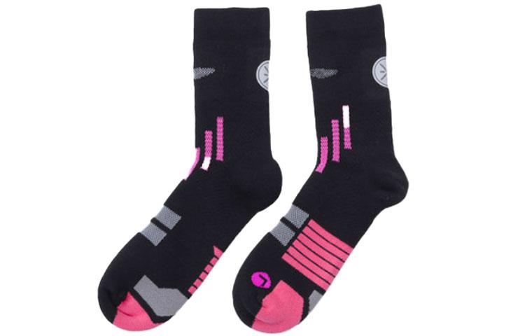 Li Ning Crew Socks Men s 1 Pack Black Pink AWLS185-1 L