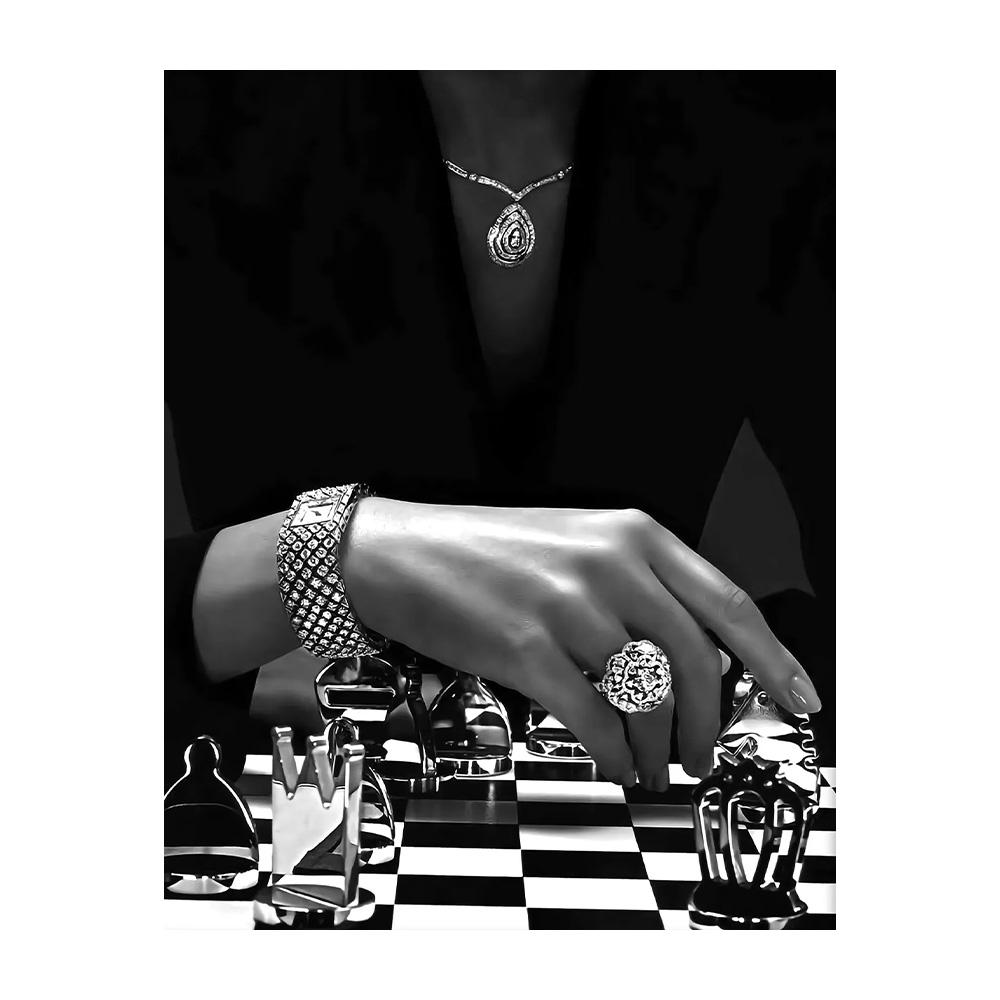 Modern Luxury Fashion Black White Art Heels Champagne Feminist Retro Poster Canvas Paintings Wall Art Pictures Home Decor