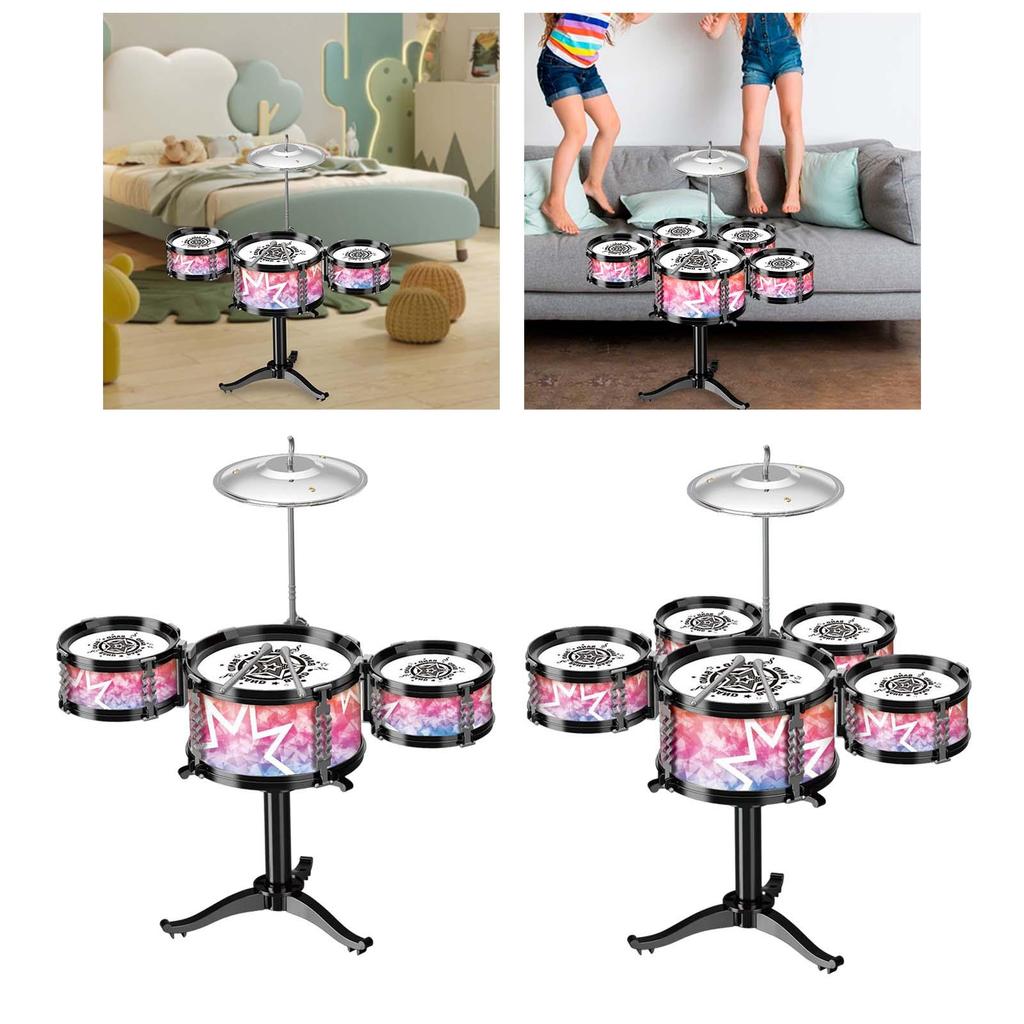 Kids Children Drum Set Music Toy Kids Jazz Drum Kits Music Enlightenment for Ages 2 3 5 6 Years Old Parties Stage Performance