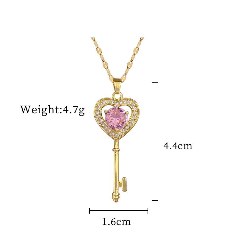 Lucky Necklace Women'S Copper Micro-Inlaid Real Gold Electroplating Simple And Exquisite Clavicle Chain Neck Chain
