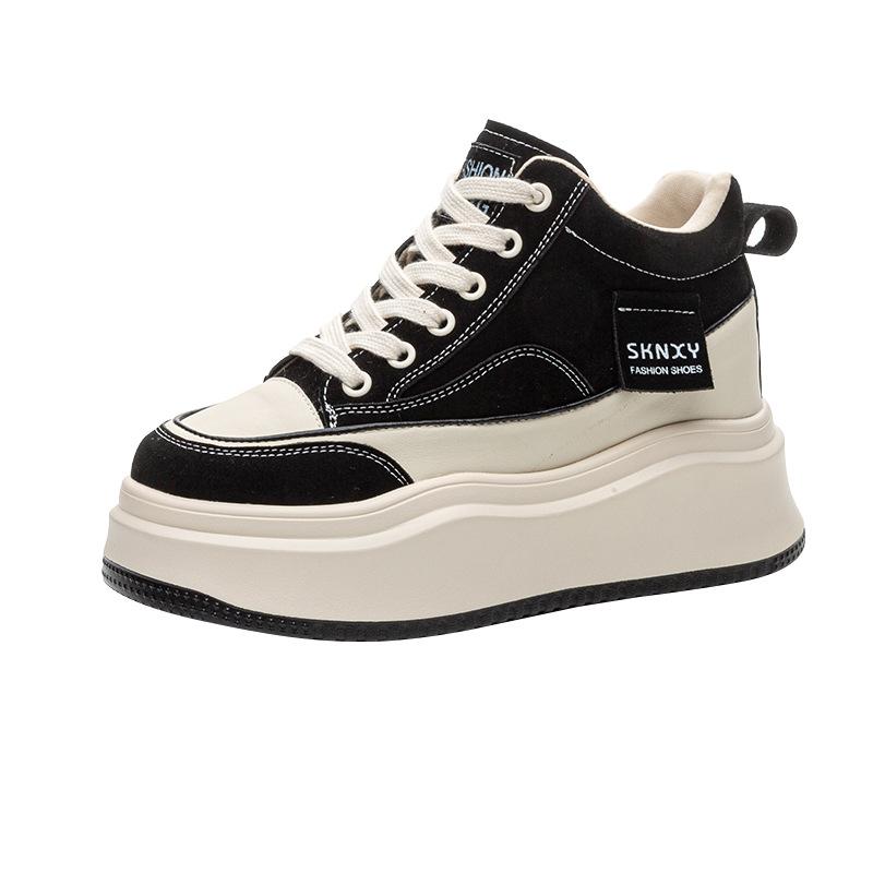 

Модные кроссовки на платформе 7 см, женские, сексуальные, с высоким верхом, с леопардовым принтом, женская повседневная обувь, модные кроссовки, весна, теплая меховая зима 40 чёрный