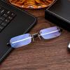 Men Women Portable Mini Folding Adjustable Frameless Reading Glasses Lighter Glasses Case Anti-blue Light Presbyopic Eyeglasses