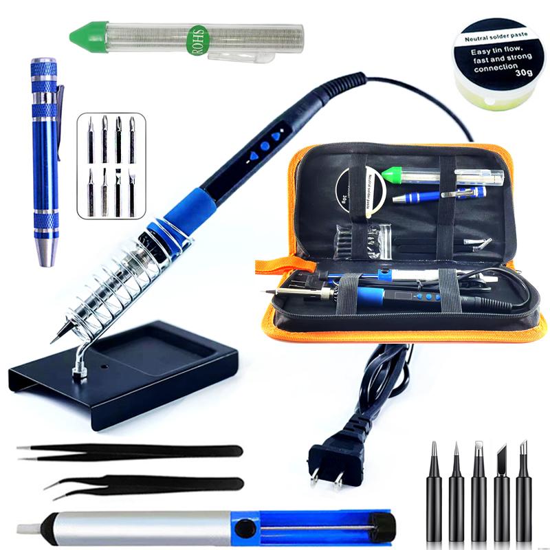 908D Digital Temperature Adjustable Soldering Iron Set Multifunctional Electronic Repair Welding Tool