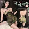 Snake uniform seductive snake sex underwear green bamboo perspective cheongsam neck dress hip skirt