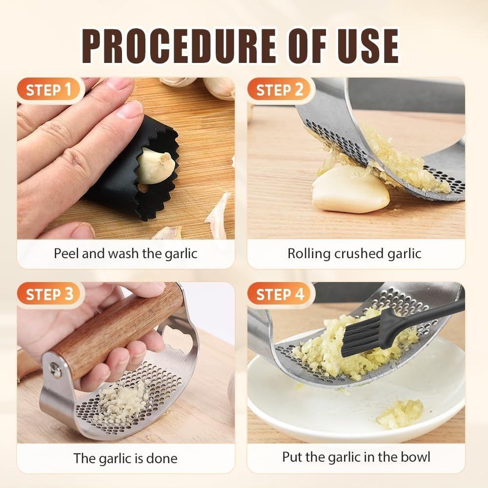Stainless Steel Garlic Crusher Honeycomb Design Garlic Mincer Creative Garlic Presse for Onion