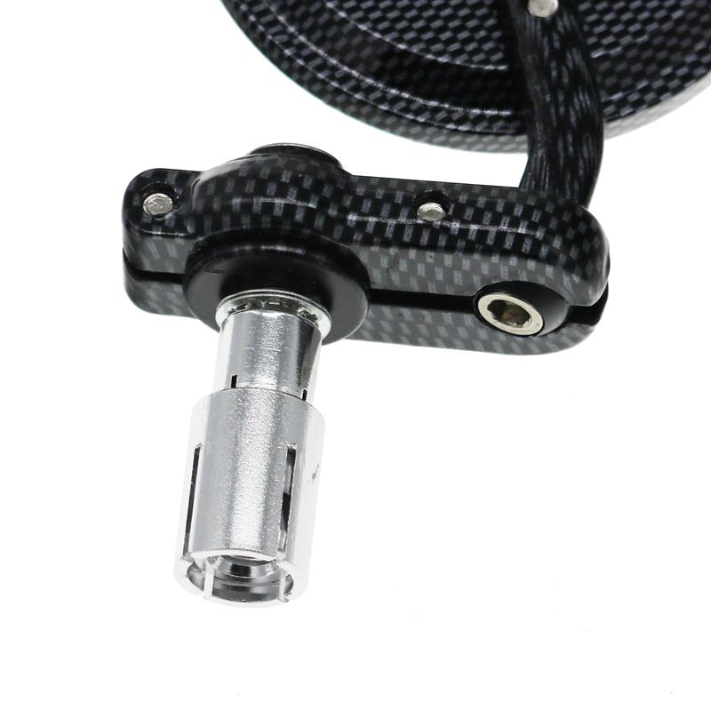 LMoDri 2Pcs Motorcycle Rear View Mirrors Round 7/8" Handle Bar End Foldable Motorbike Side Mirror For Suzuki Kawasaki