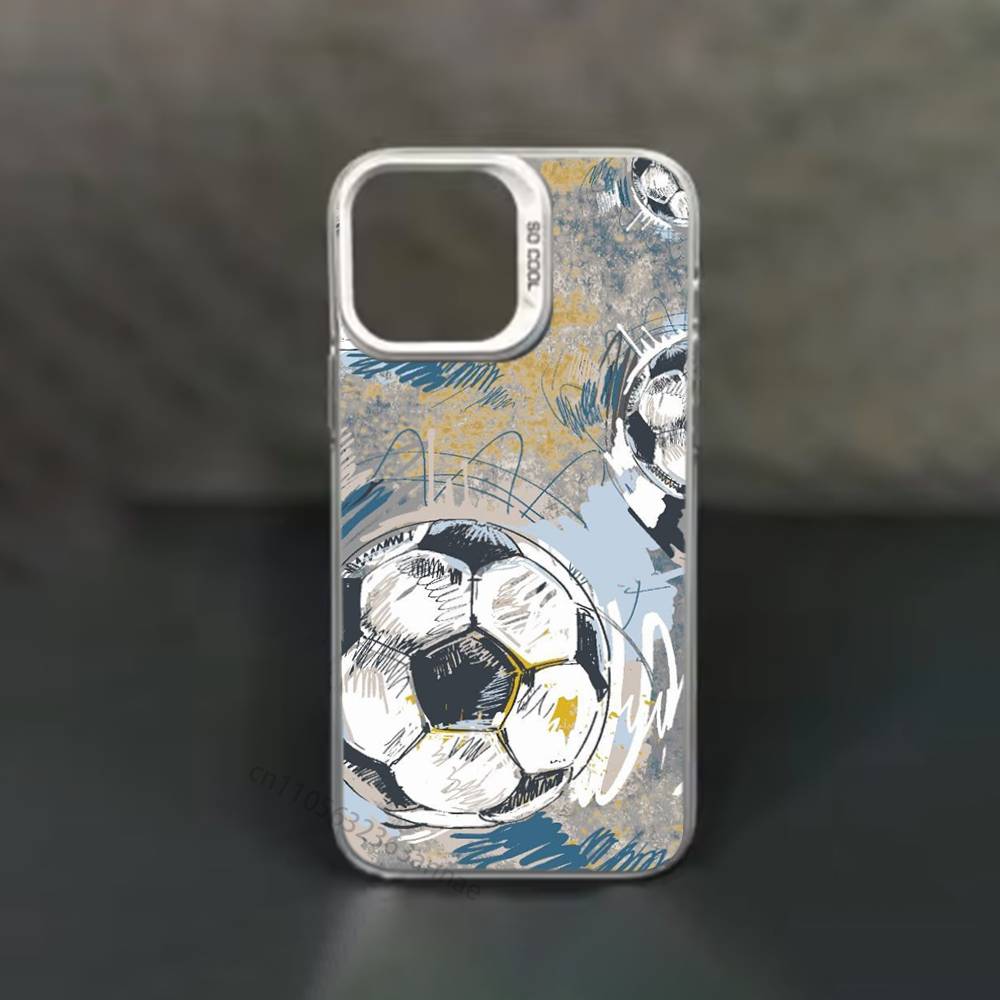 

Fire Football Soccer ball Phone Case for iPhone 15 16 Pro Max Air SE 11 13 Pro 14 Plus 12 11Pro 15Pro Max 16e Cover iPhone14ProMax