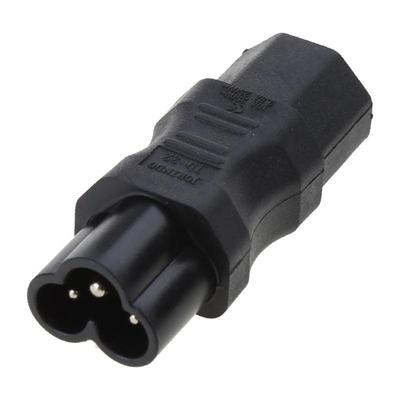 24TE IEC 320 3-Pin C13 Female To Male Cloverleaf Plug AC Power Adapter Converter