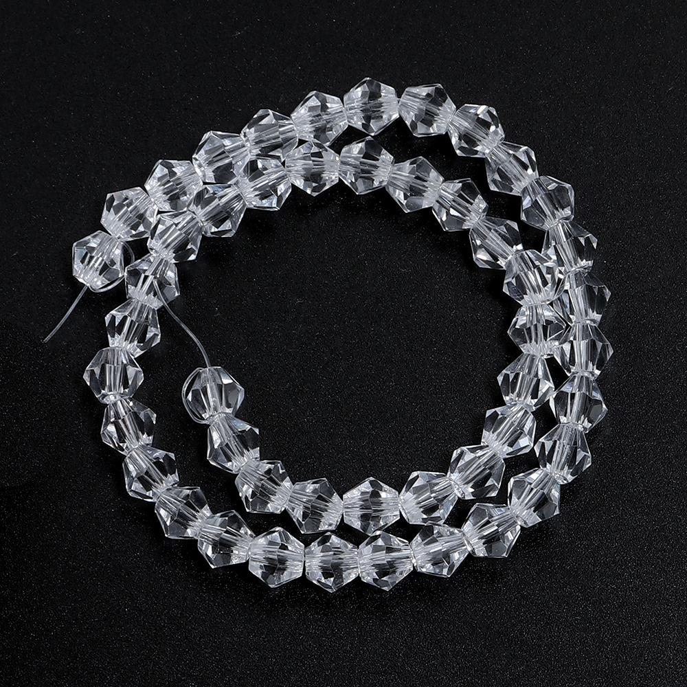 1String 3/4/6/8/10mm Transparent AB Color Crystal Beads Round Square Loose Spacer Glass Beads For DIY Bracelet Necklace Jewelry