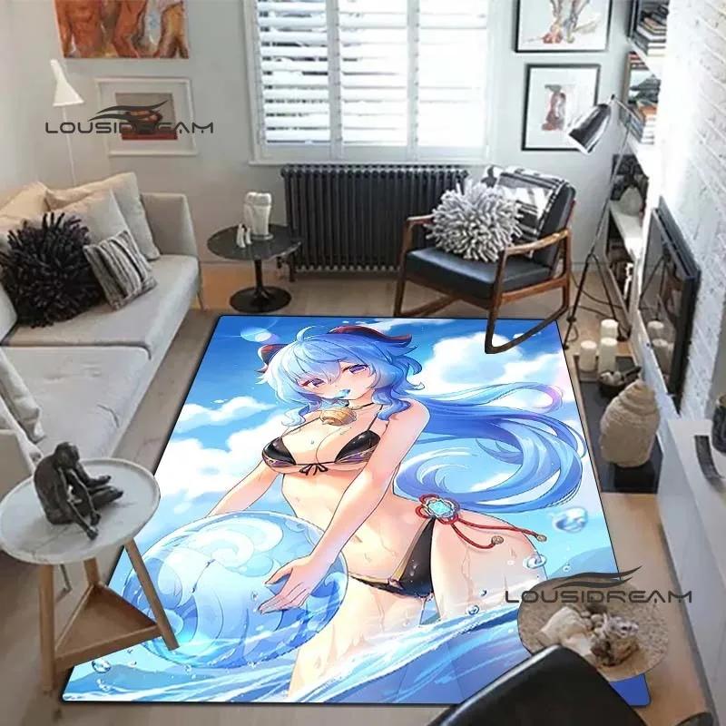 Genshin Beauty Sexy Carpet and Rug Game Otaku Anime Rug Living Room Bedroom Area Soft Carpet Study Porch Bedside Non-slip Mat