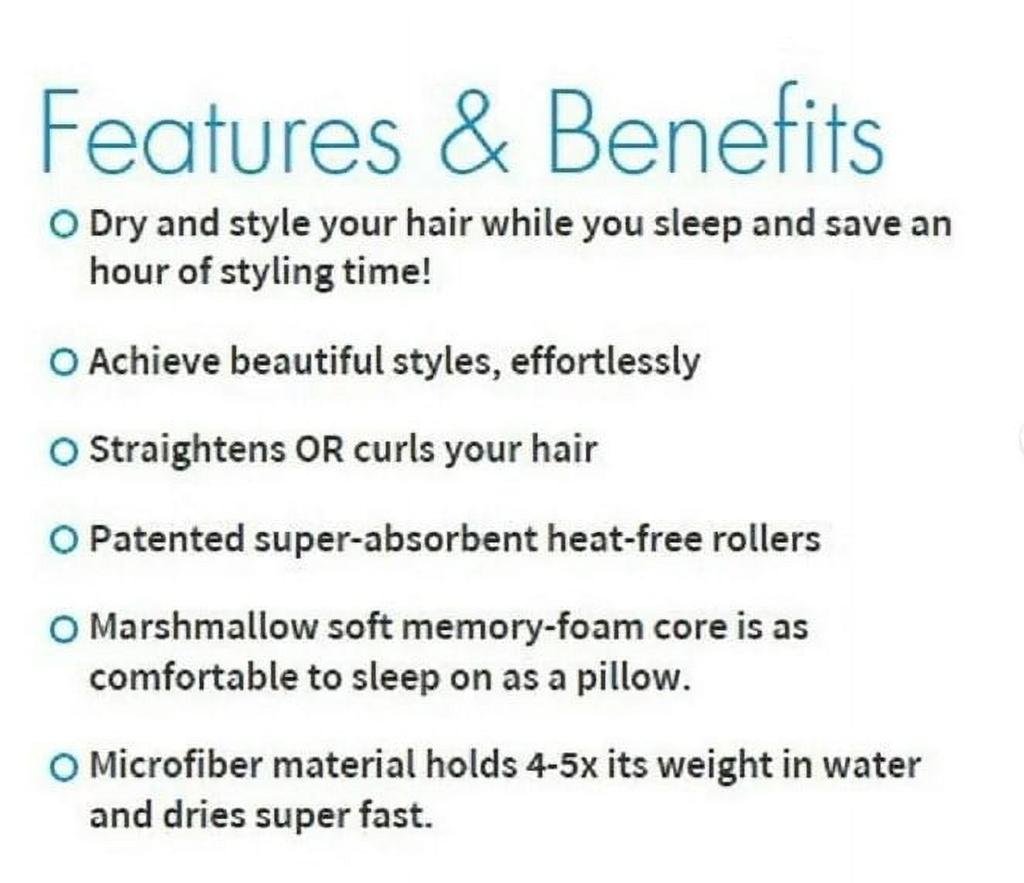 Set da 8 Pezzi The Sleep Styler Assorbente Senza Calore Bigodini in Schiuma da 6", Grandi