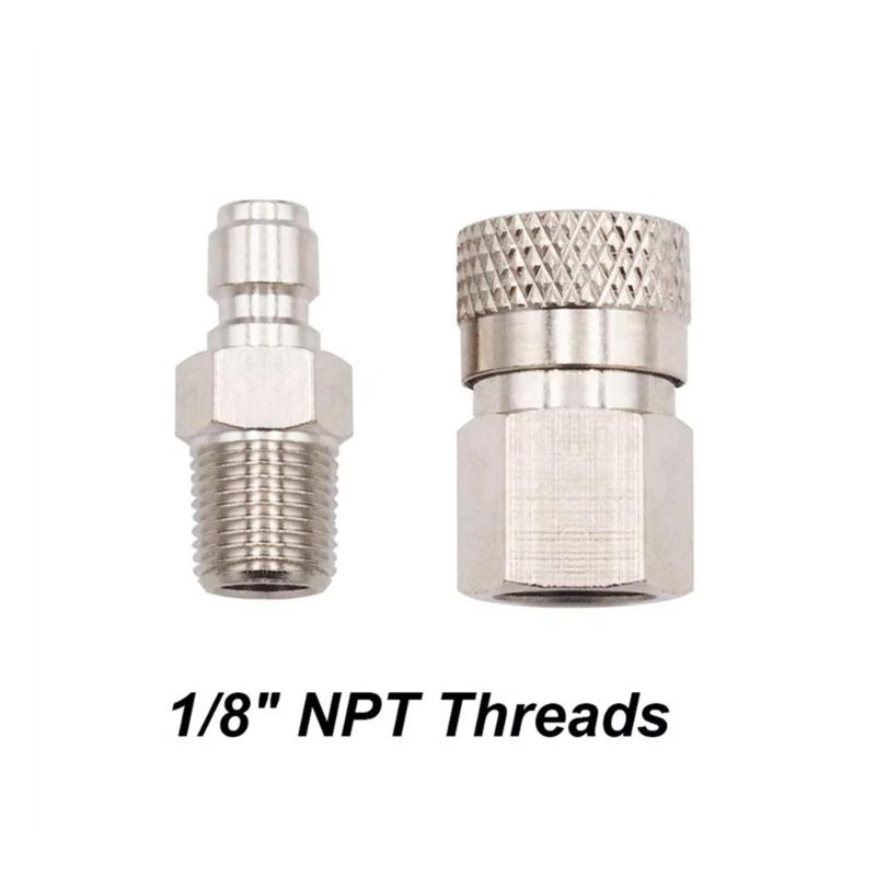 High Pressure 8mm Quick Connect Release Disconnect Coupler Fitting Male Female 1/8inch NPT Thread Fitting Accessories