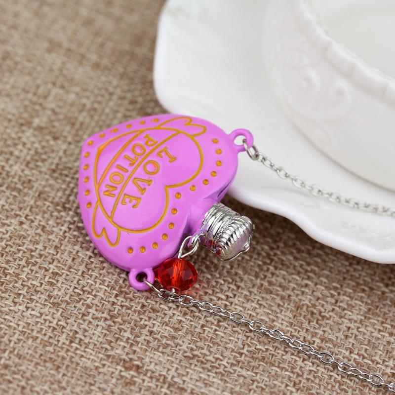 Love Potion Heart Bottle Pendant Necklace Chain for Lover's Jewelry Accessories