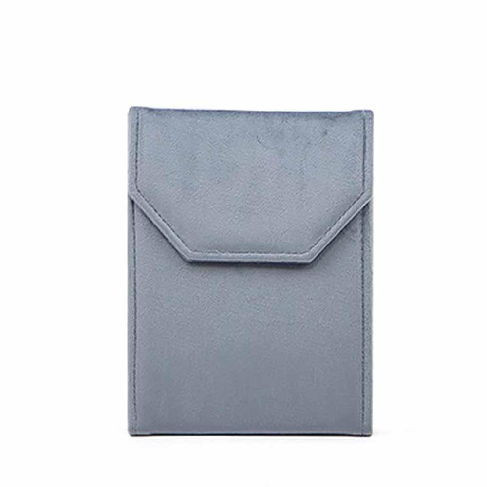 Velvet Material Velvet Jewelry Pouch Foldable Design Jewelry Storage Bag  Pearl Necklace Storage темно серый