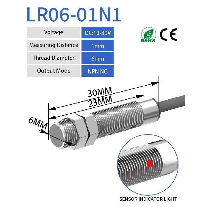 GTRIC Miniature Inductive Proximity Sensor Sensing Distance 1mm 2mm NPN PNP 10-30VDC Intelligent Small Metal Detection Switch