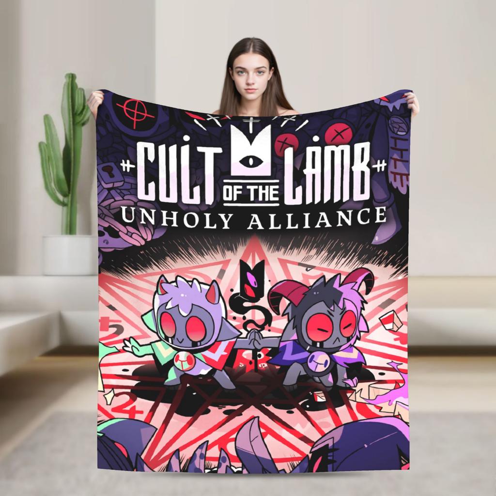 Cult of the Lamb Warm Soft Blankets Picnic Plush Throw Blanket Fashion Home Decor Flannel Bedspread Sofa Bed Cover