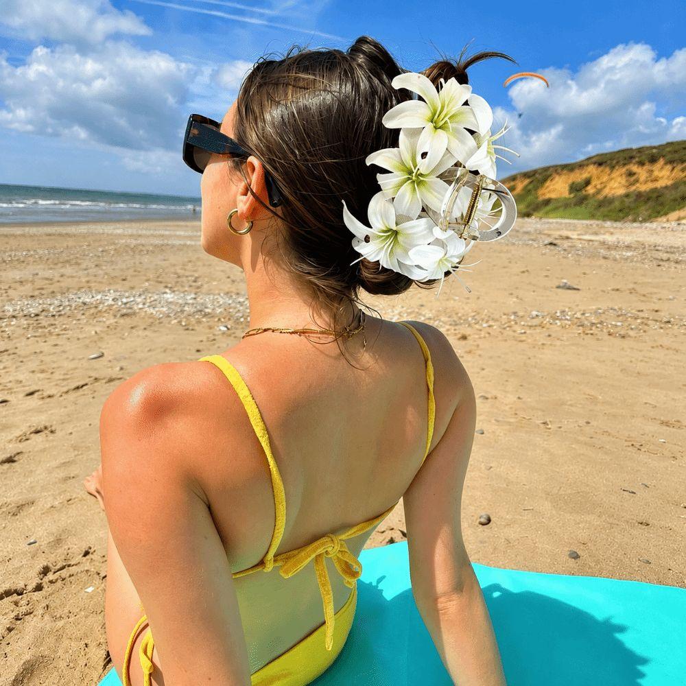 Artificial Floral Hair Claw Floral Hair Clips Versatile Colorful Flower Hairpin  Beach Outfits