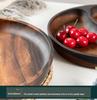 Japanese Style Solid Wood Round Fruit Plate with Five Compartments - Ideal for Snacks and Dried Fruit