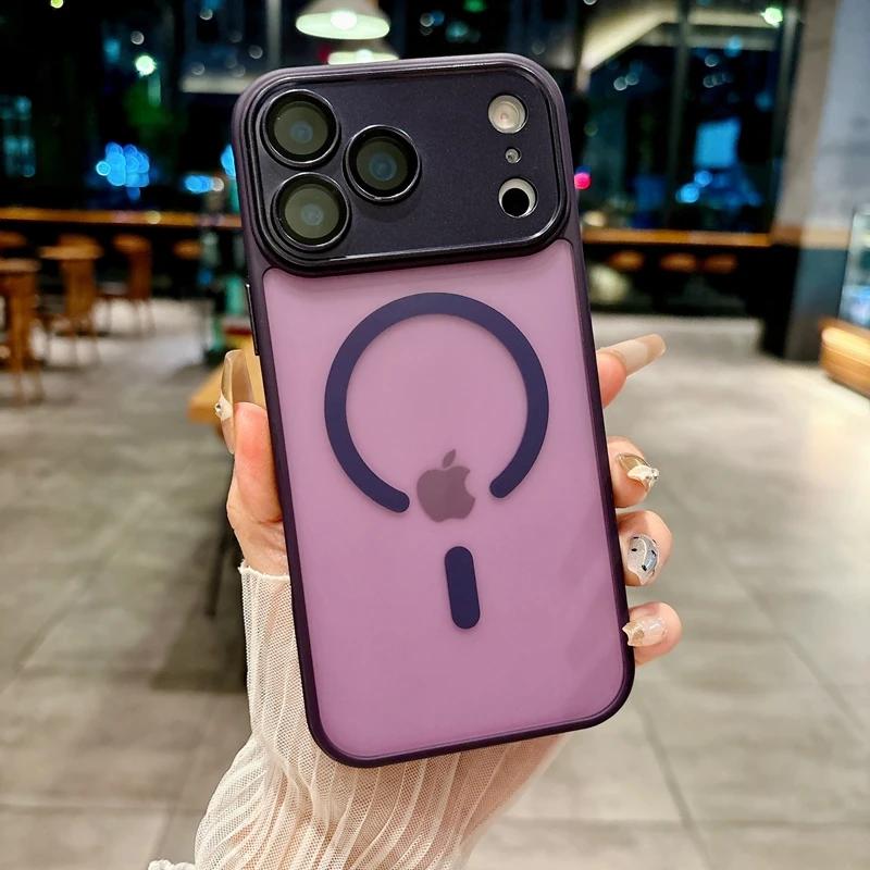 Armor Shockproof Magnetic Matte Orange Phone Case For iPhone 17 Pro Max 17 Air 17 Pro For Magsafe Wireless Charging Cover