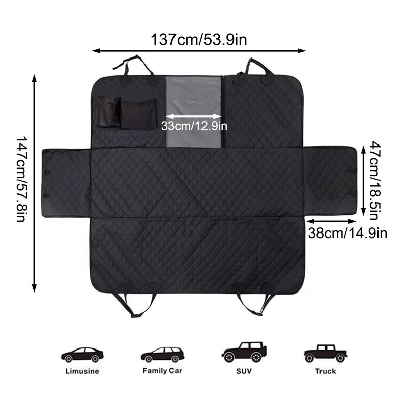Dog Seat Cover for Back Seat, Waterproof with Mesh Window, Scratch Prevent Anti-slip Dog Bed Car Hammock, Standard