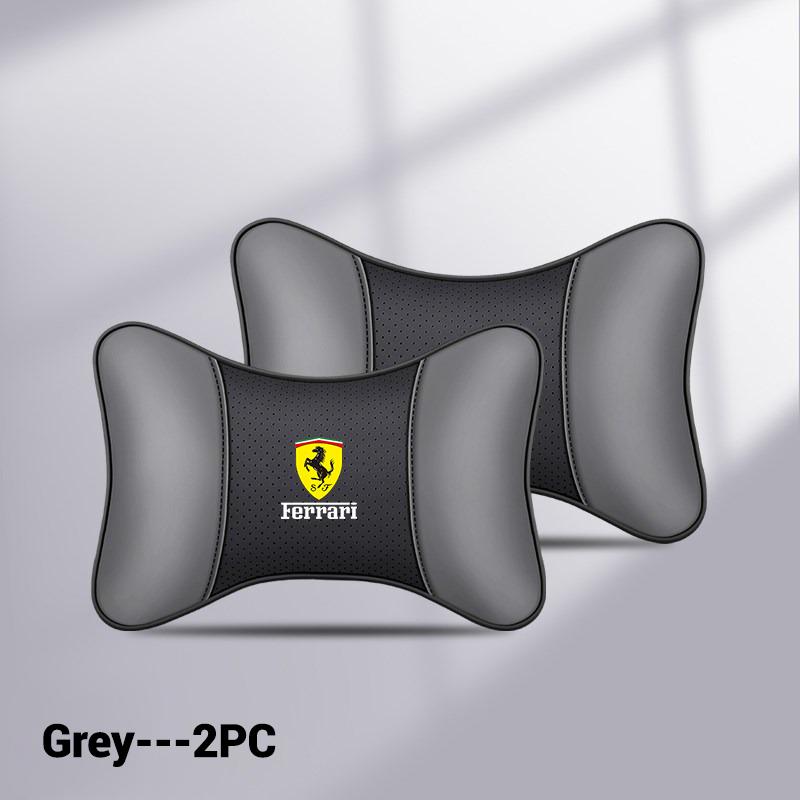 2pcs New Car Seat Headrest Neck Pillow Interior Accessories For Ferrari F430 Stradale Roma 488 Spider SF90 LaFerrari Portofino WM5