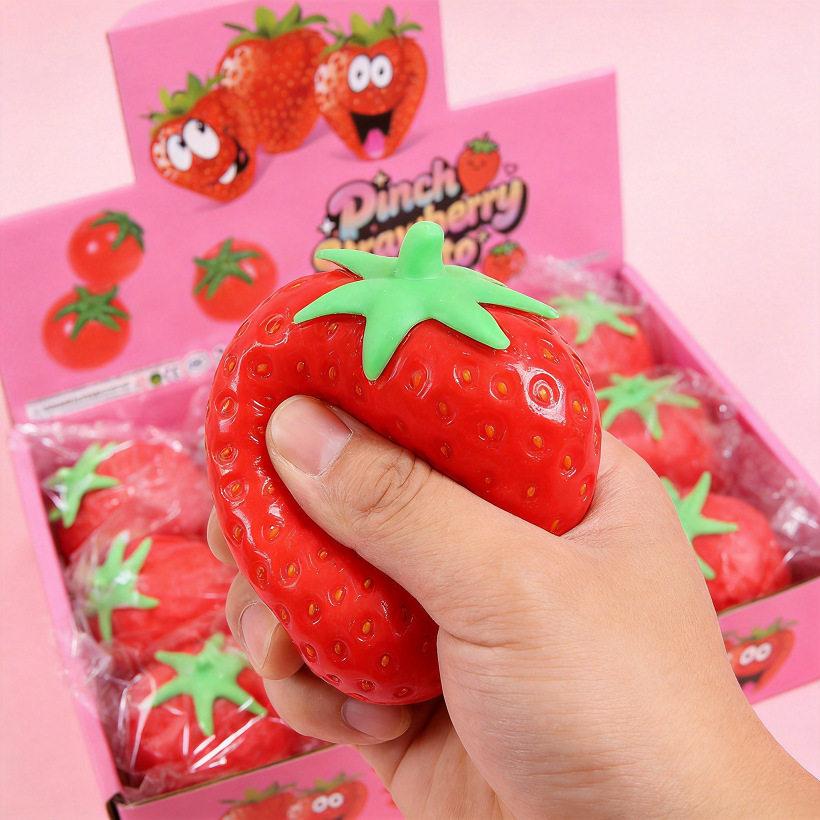 Activating Toys Strawberry Squishy Pinch Stress Ball Fruit Shaped Anti-Stress Tension Relief Lovely Sensory Fidget Toy Decompression Plaything